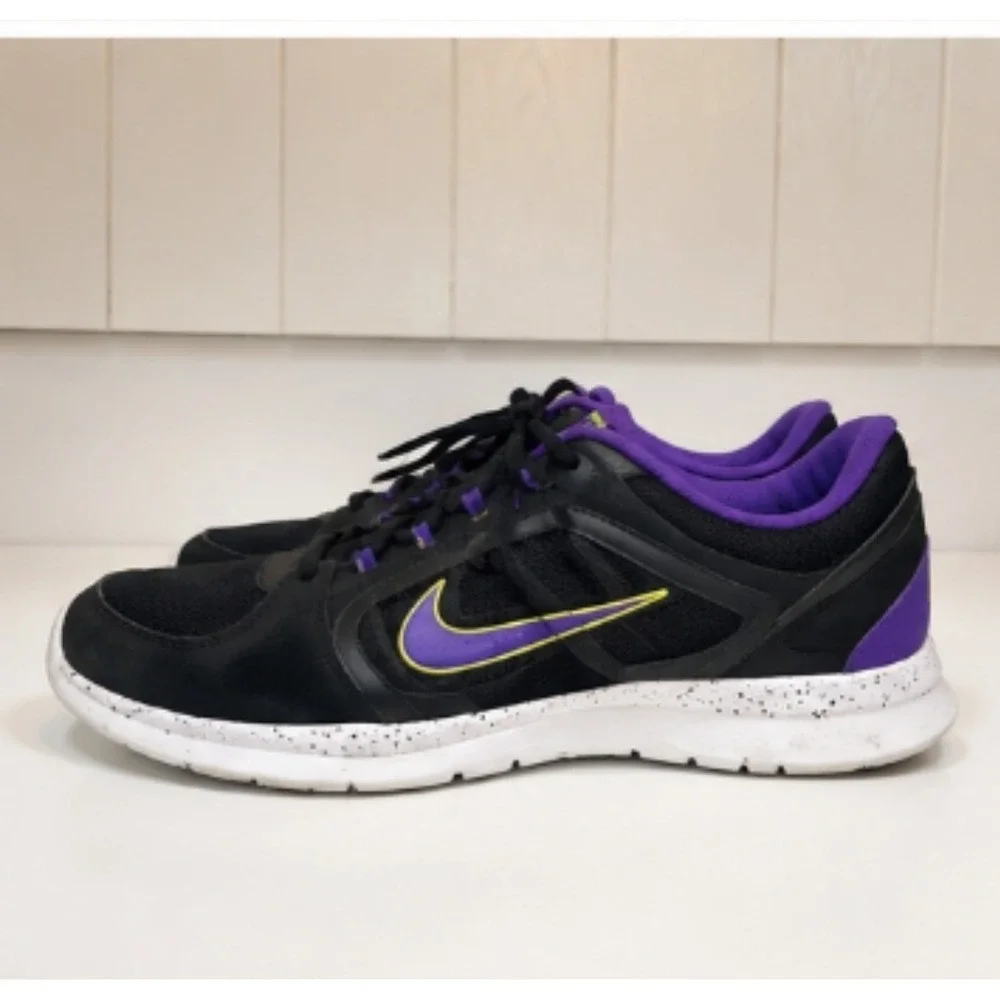 Women's Tennis Shoes Nike 8 1/2 8.5 Black LIME GREEN PURPLE  RUNNING Y2K